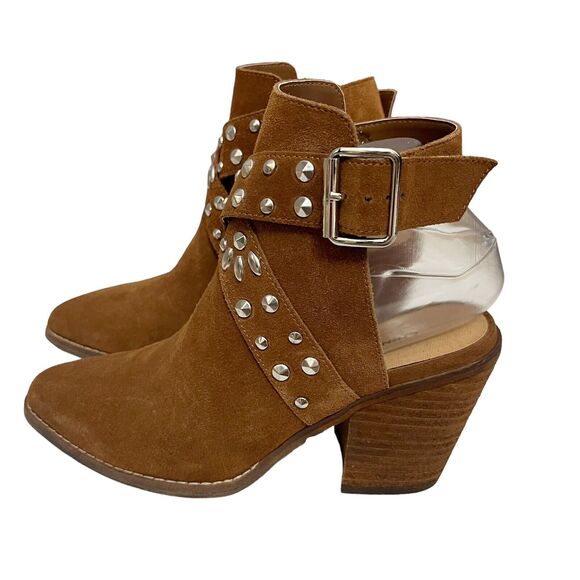 Chinese Laundry Small Town Ankle Booties Suede Studded Western - Picture 1 of 9